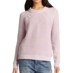 Rebecca Taylor Purple Lavender Wool Cashmere Chunky Knit Pullover Sweater waffle
